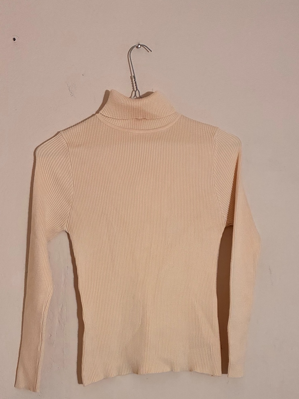 Jon & Anna Cream Ribbed Turtleneck Long Sleeve Top